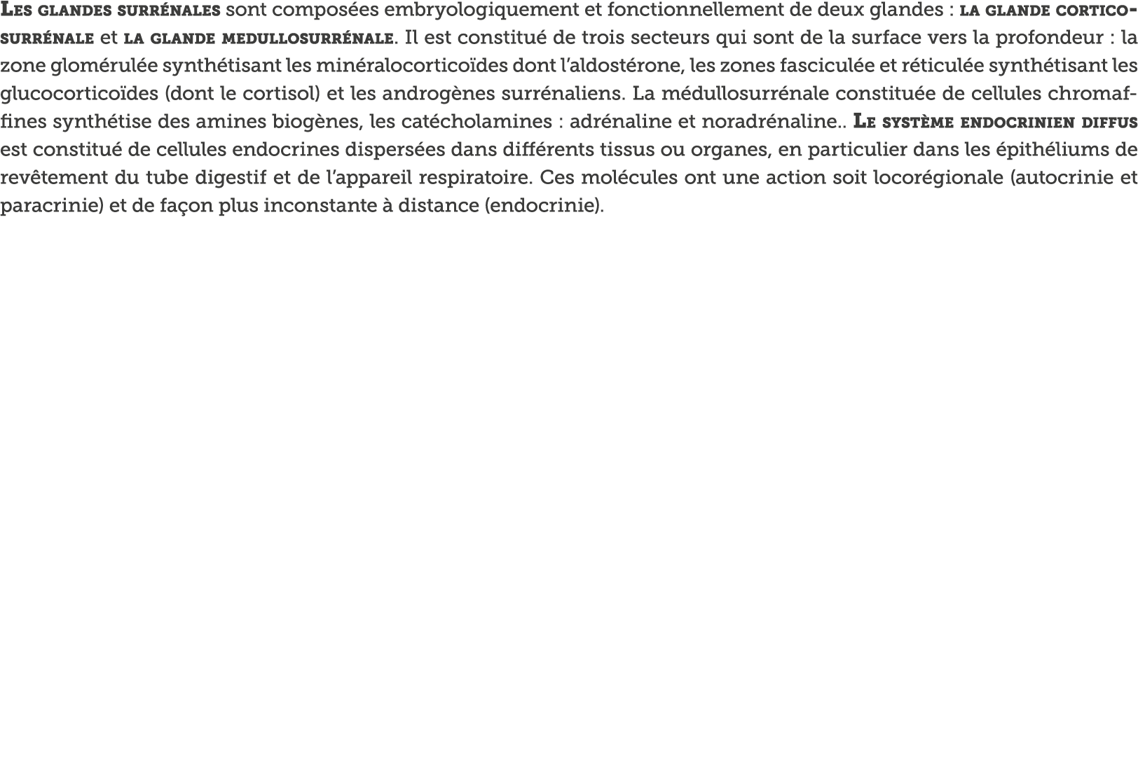 Les glandes surr nales sont compos es embryologiquement et fonctionnellement de deux glandes : la glande corticosurr    
